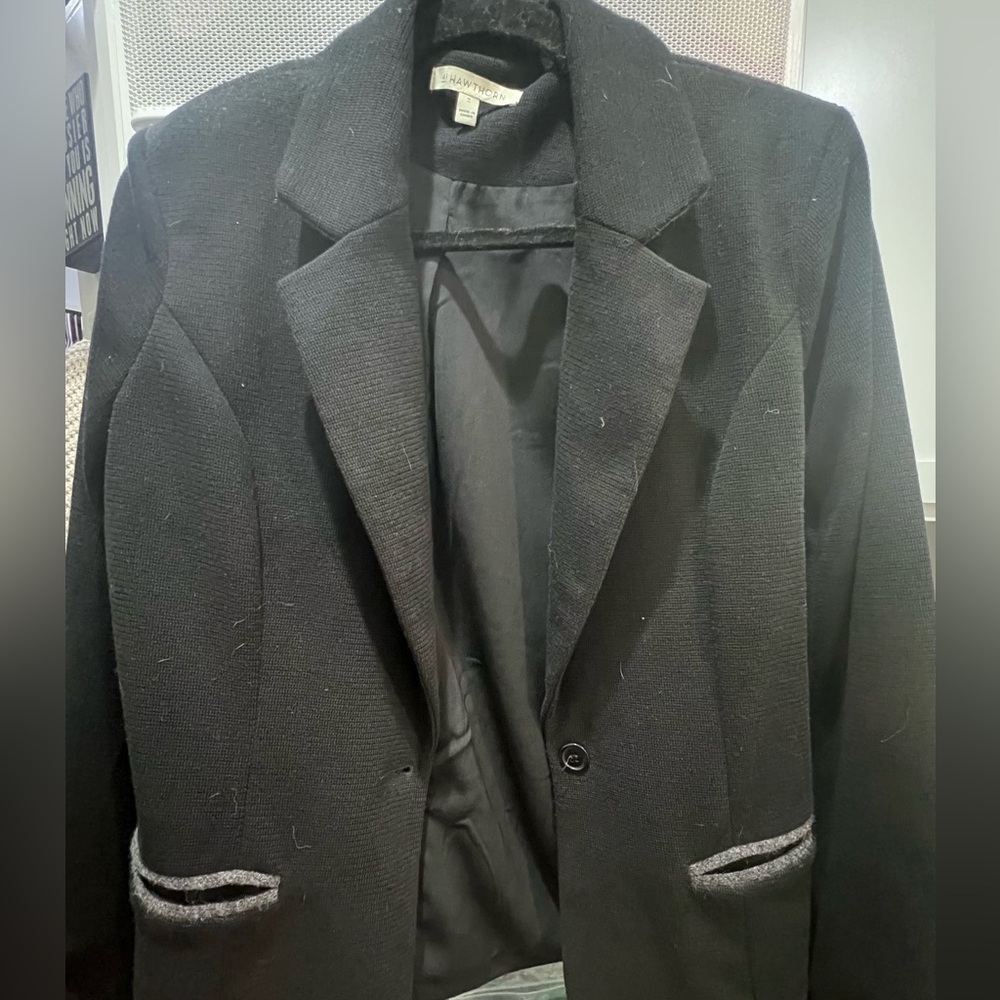 41 Hawthorne Black and gray wool blazer. Size M.